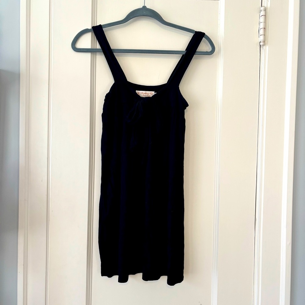 Fighting Eel Black Mini Dress, Tie Front, size XS